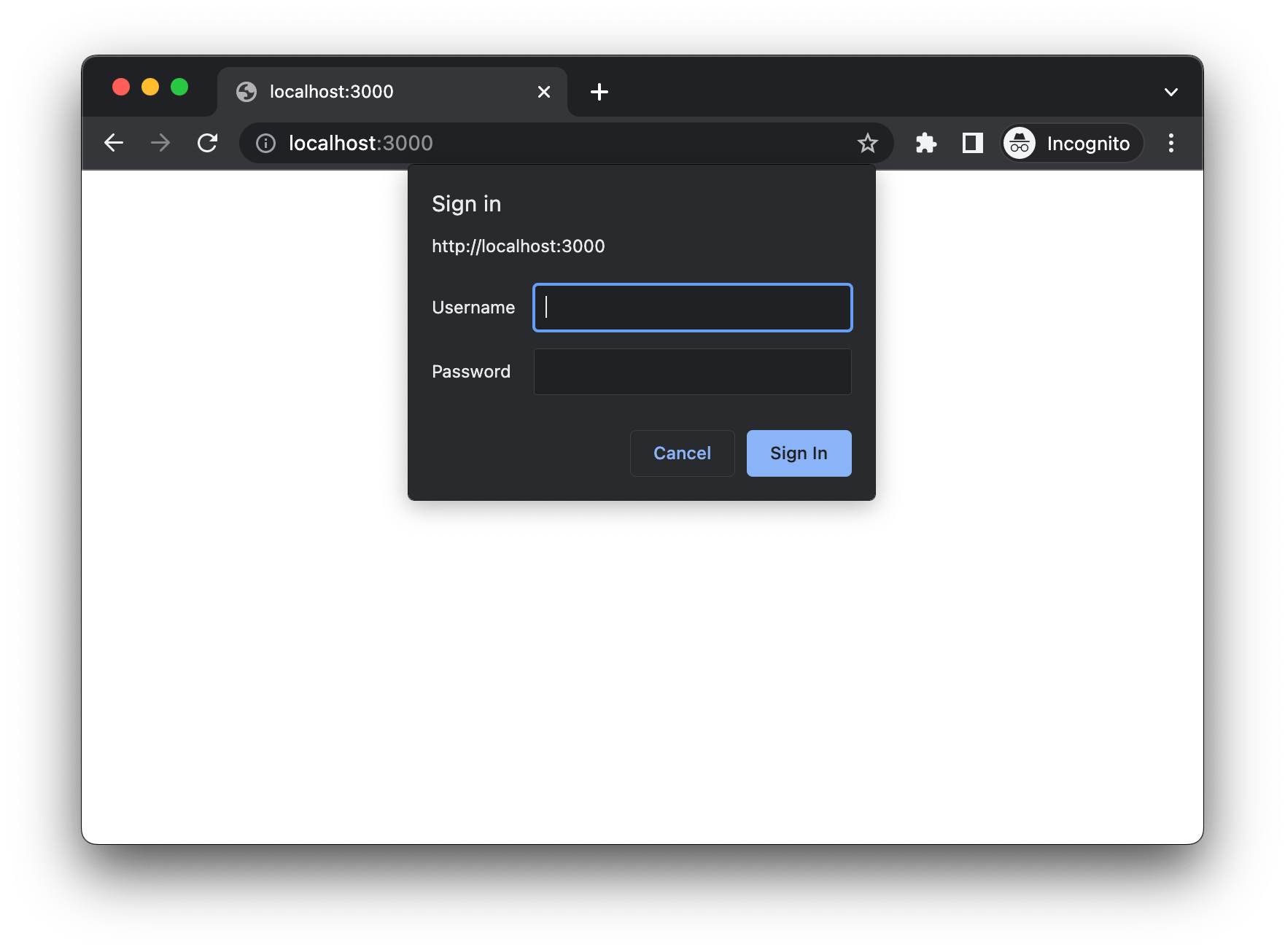 Chrome'dagi Basic Authentication